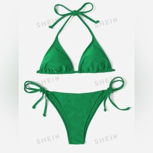 Swim Summer Beach Halter Triangle Tie Side Bikini